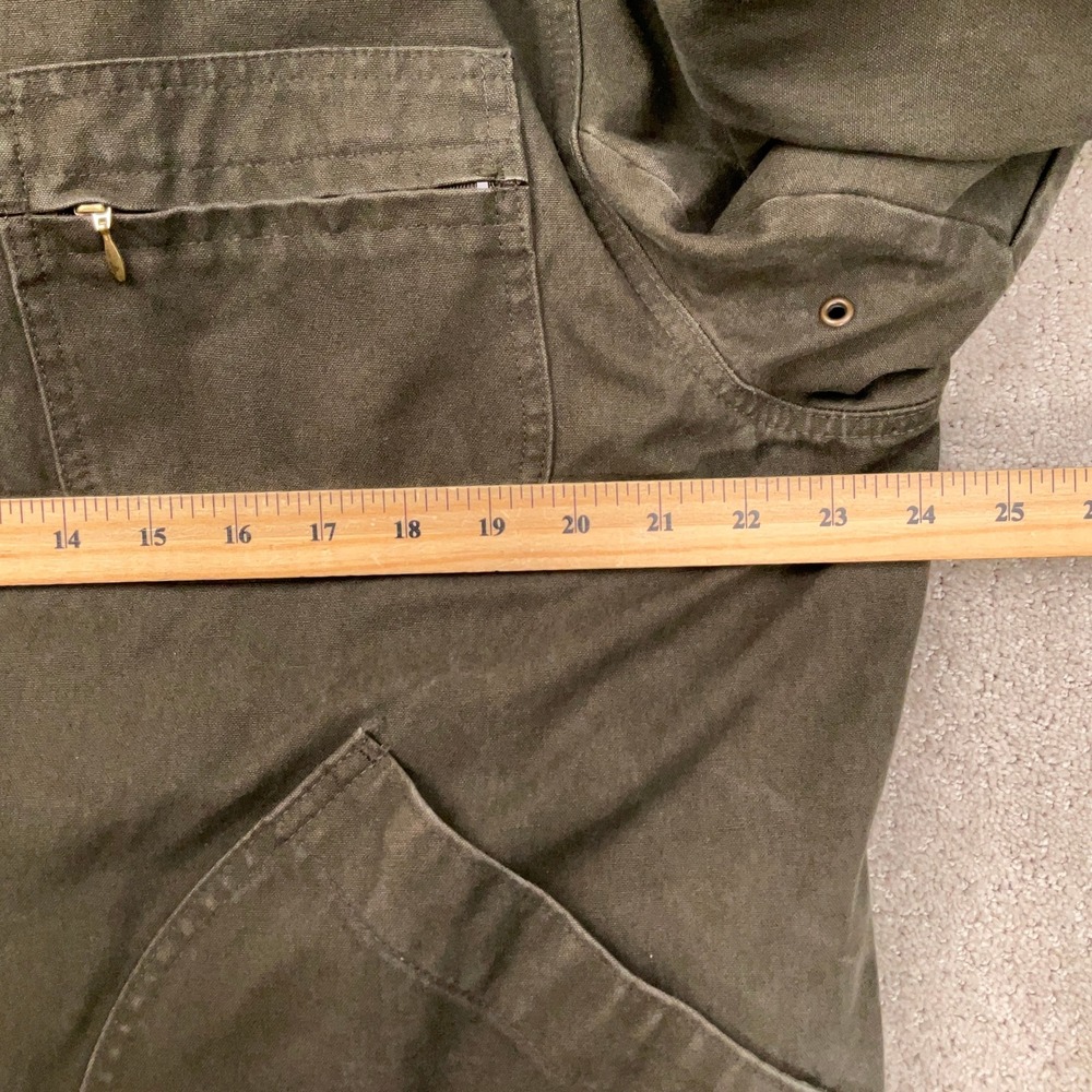 LL Bean Field Coat Mens L Olive Green Wool Liner Hunting Canvas Jacket USA VTG - Picture 7 of 13